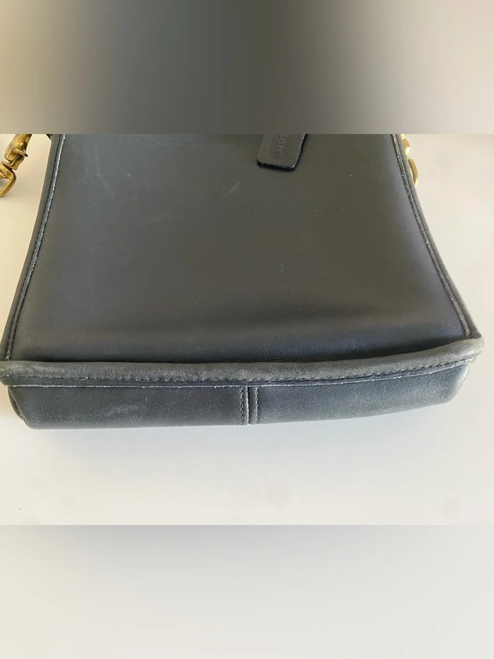 Vintage Coach 5130 Station Bag Blue Leather Crossbody Bag With Removable Strap